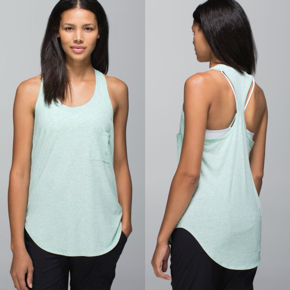 Lululemon Yogi Racerback Heathered Toothpaste Mint Medium